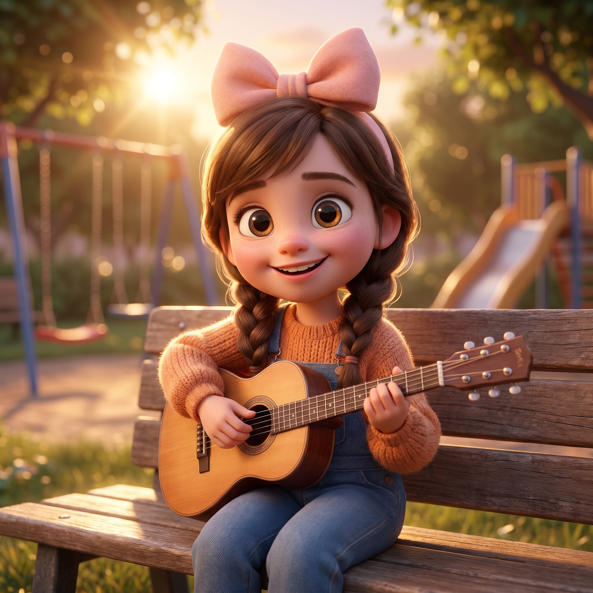 Cute Girl With Guitar